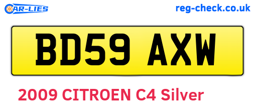 BD59AXW are the vehicle registration plates.