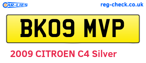 BK09MVP are the vehicle registration plates.