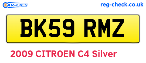 BK59RMZ are the vehicle registration plates.