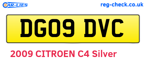 DG09DVC are the vehicle registration plates.