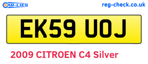 EK59UOJ are the vehicle registration plates.