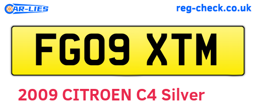FG09XTM are the vehicle registration plates.