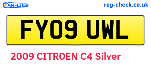 FY09UWL are the vehicle registration plates.