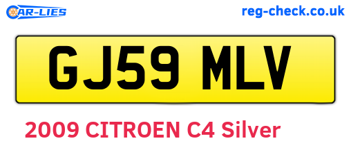GJ59MLV are the vehicle registration plates.