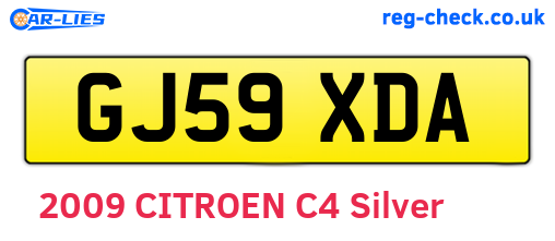 GJ59XDA are the vehicle registration plates.