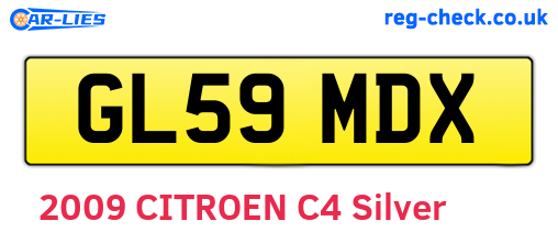 GL59MDX are the vehicle registration plates.
