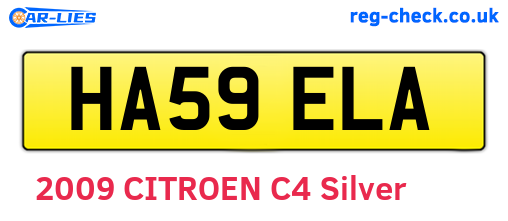 HA59ELA are the vehicle registration plates.