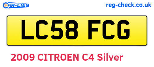 LC58FCG are the vehicle registration plates.
