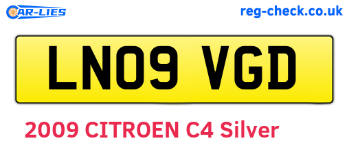 LN09VGD are the vehicle registration plates.