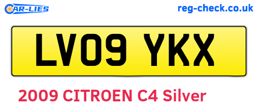 LV09YKX are the vehicle registration plates.