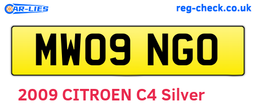 MW09NGO are the vehicle registration plates.