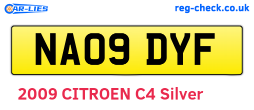 NA09DYF are the vehicle registration plates.