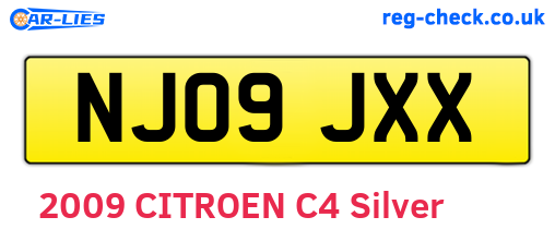 NJ09JXX are the vehicle registration plates.