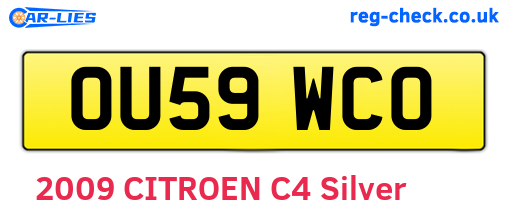 OU59WCO are the vehicle registration plates.