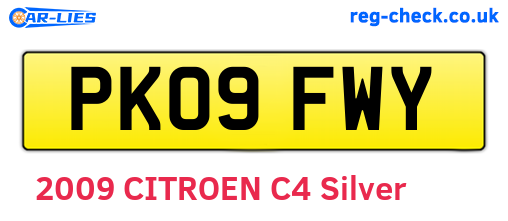 PK09FWY are the vehicle registration plates.