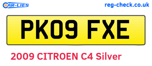 PK09FXE are the vehicle registration plates.