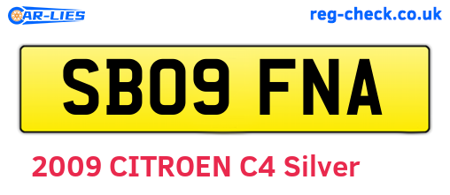 SB09FNA are the vehicle registration plates.