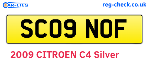 SC09NOF are the vehicle registration plates.