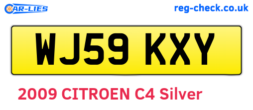 WJ59KXY are the vehicle registration plates.