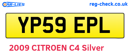 YP59EPL are the vehicle registration plates.