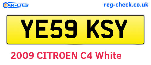 YE59KSY are the vehicle registration plates.
