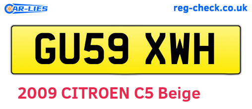 GU59XWH are the vehicle registration plates.