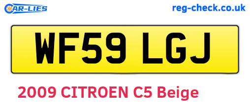 WF59LGJ are the vehicle registration plates.