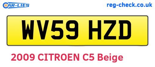 WV59HZD are the vehicle registration plates.