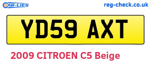 YD59AXT are the vehicle registration plates.