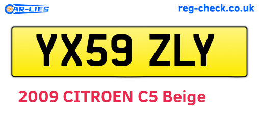 YX59ZLY are the vehicle registration plates.