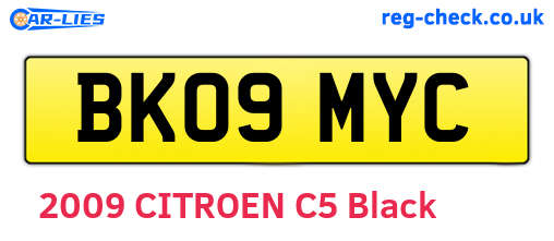 BK09MYC are the vehicle registration plates.