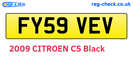 FY59VEV are the vehicle registration plates.