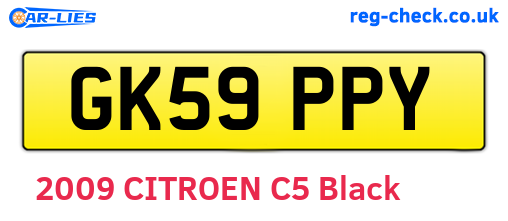 GK59PPY are the vehicle registration plates.