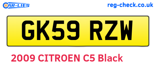 GK59RZW are the vehicle registration plates.
