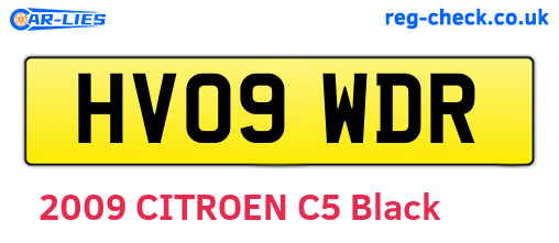 HV09WDR are the vehicle registration plates.