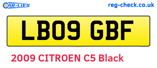 LB09GBF are the vehicle registration plates.