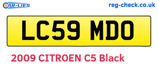 LC59MDO are the vehicle registration plates.