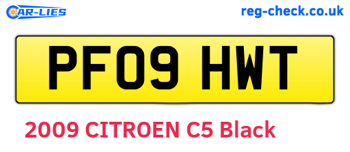 PF09HWT are the vehicle registration plates.