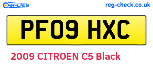 PF09HXC are the vehicle registration plates.