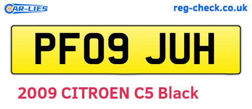 PF09JUH are the vehicle registration plates.