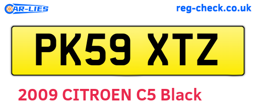 PK59XTZ are the vehicle registration plates.