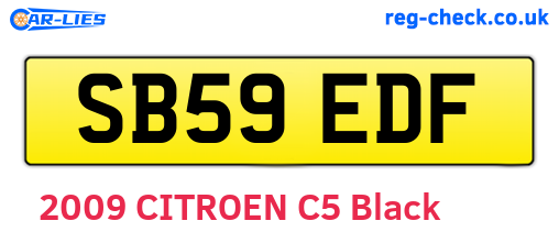 SB59EDF are the vehicle registration plates.