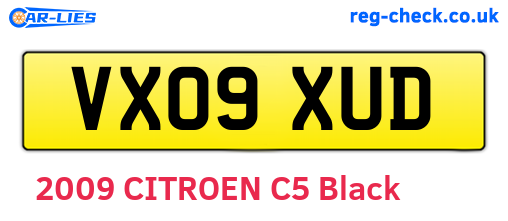 VX09XUD are the vehicle registration plates.