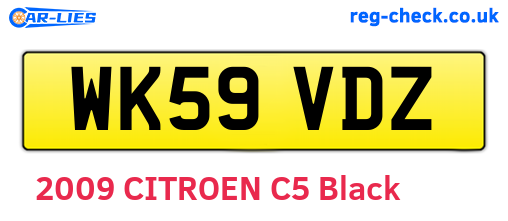 WK59VDZ are the vehicle registration plates.