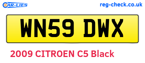 WN59DWX are the vehicle registration plates.