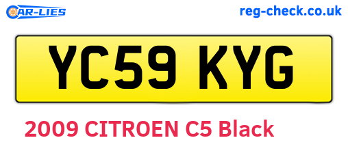YC59KYG are the vehicle registration plates.