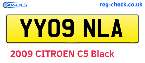 YY09NLA are the vehicle registration plates.