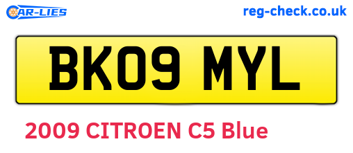BK09MYL are the vehicle registration plates.