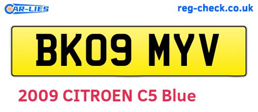 BK09MYV are the vehicle registration plates.