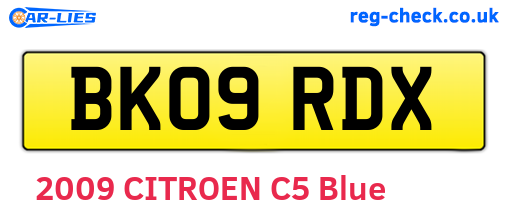 BK09RDX are the vehicle registration plates.